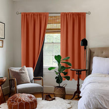 Load image into Gallery viewer, BGment Terracotta 100% Blackout Curtains for Bedroom, Fall Full Room Darkening Noise Reducing Living Room Curtains 63 Inch Length, Thermal Insulated Rod Pocket Window Drapes 2 Panels, 52 Inch Wide
