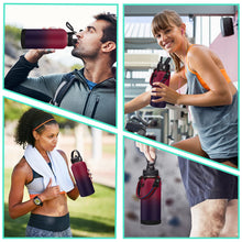 Load image into Gallery viewer, 32OZ Insulated Water Bottle with Straw - Spout Lid, Sweat-Proof &amp; BPA-Free Metal Reusable Water Bottles, Wide-Mouth Vacuum Insulated Bottle with Paracord Handle, Bottle Sleeve Bag &amp; Protective Boot
