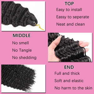 LDHAIRLD Curly Braiding Hair for Black Women Deep Wave Ocean Wave Crochet Hair Water Wave Braiding Hair for Boho Braids Twist Crochet Hair - Wet and Wavy Braiding Hair Extension 30 Inch Pack of 1