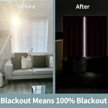 Load image into Gallery viewer, BGment Christmas Red 100% Blackout Curtains for Bedroom, Thermal Insulated Full Room Darkening Noise Reducing Thick Rod Pocket Curtains, 52 x 63 Inch, 2 Panels
