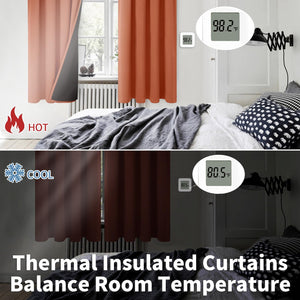 BGment Terracotta 100% Blackout Curtains for Bedroom, Fall Full Room Darkening Noise Reducing Living Room Curtains 63 Inch Length, Thermal Insulated Rod Pocket Window Drapes 2 Panels, 52 Inch Wide