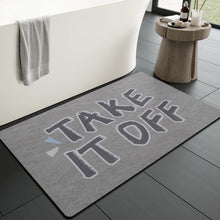 Load image into Gallery viewer, MontVoo Bath Mat Rug for Bathroom-Cute Darkgrey Letter Bathroom Mat Bathroom Rug Non Slip Absorbent Quick Dry Bathmat Shower Mats in Front of Bathtub Sink Washroom Mat Grey 50x80CM

