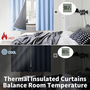 BGment Thermal Insulated 100% Blackout Curtains for Bedroom with Black Liner, Double Layer Full Room Darkening Noise Reducing Rod Pocket Curtain (52 x 63 Inch, Spa Blue, 2 Panels)