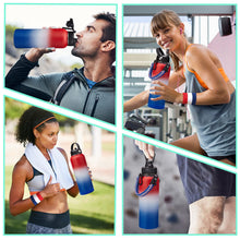 Load image into Gallery viewer, 40oz Insulated Water Bottle with Straw, Paracord Handle &amp; Carrier Bag, Wide Mouth Vacuum Insulated Hydro Bottle, Stainless Steel Thermo Mug Flask for Sports Office School, Cold 48Hrs &amp; Hot 24Hrs
