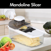 Load image into Gallery viewer, Cambom Mandoline Slicer Vegetable Slicer With 2 L Container for Potatoes, Tomatoes, Cucumbers, Carrots With 10 Blades White
