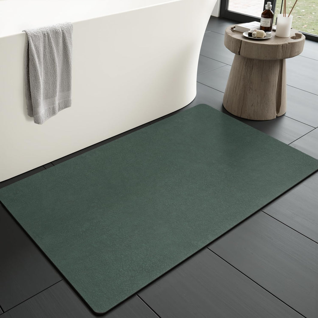 MontVoo Bath Mat Rug for Bathroom-Bathroom Mat Bathroom Rug Non Slip Absorbent Quick Dry Bathmat Shower Mats-Bathroom Floor Mats in Front of Bathtub Sink Washroom Mat Olive Green 40x60CM