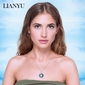 LIANYU Necklace for Women Sapphire Necklace Gifts for Wife Christmas Birthday Valentine Anniversary-Apr2