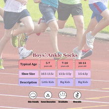 Load image into Gallery viewer, Bemeol Boy Socks 12 Pairs Boys Ankle Athletic Low Cut Socks for Little Big Kids(7-10 Years)
