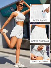 Load image into Gallery viewer, BMJL Women&#39;s Athletic Shorts High Waisted Running Short Pocket 2.5&quot; Sporty Shorts Gym Elastic Workout Shorts(M,White)
