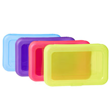 Load image into Gallery viewer, Amazon Basics Plastic Pencil Box, Pack of 4, Multi, Solid
