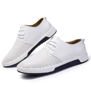 ZZHAP Men's Casual Oxford Shoes Breathable Flat Fashion Sneakers White US 9