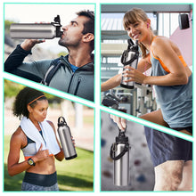 Load image into Gallery viewer, 40oz Stainless Steel Water Bottle - Wide Mouth Vacuum Insulated Metal Water Bottle with Straw Lid &amp; Paracord Handle, Sweat-Proof Water Flask Thermo Metal Mug with Strap for Gym Camping Hiking
