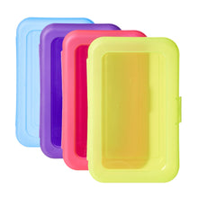 Load image into Gallery viewer, Amazon Basics Plastic Pencil Box, Pack of 4, Multi, Solid
