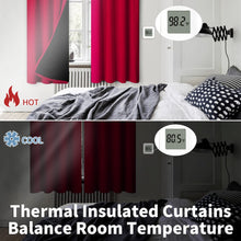 Load image into Gallery viewer, BGment Christmas Thermal Insulated 100% Blackout Curtains for Bedroom Decoration with Black Liner, Double Layer Full Room Darkening Noise Reducing Rod Pocket Curtain (52 x 63 Inch, Red, 2 Panels)
