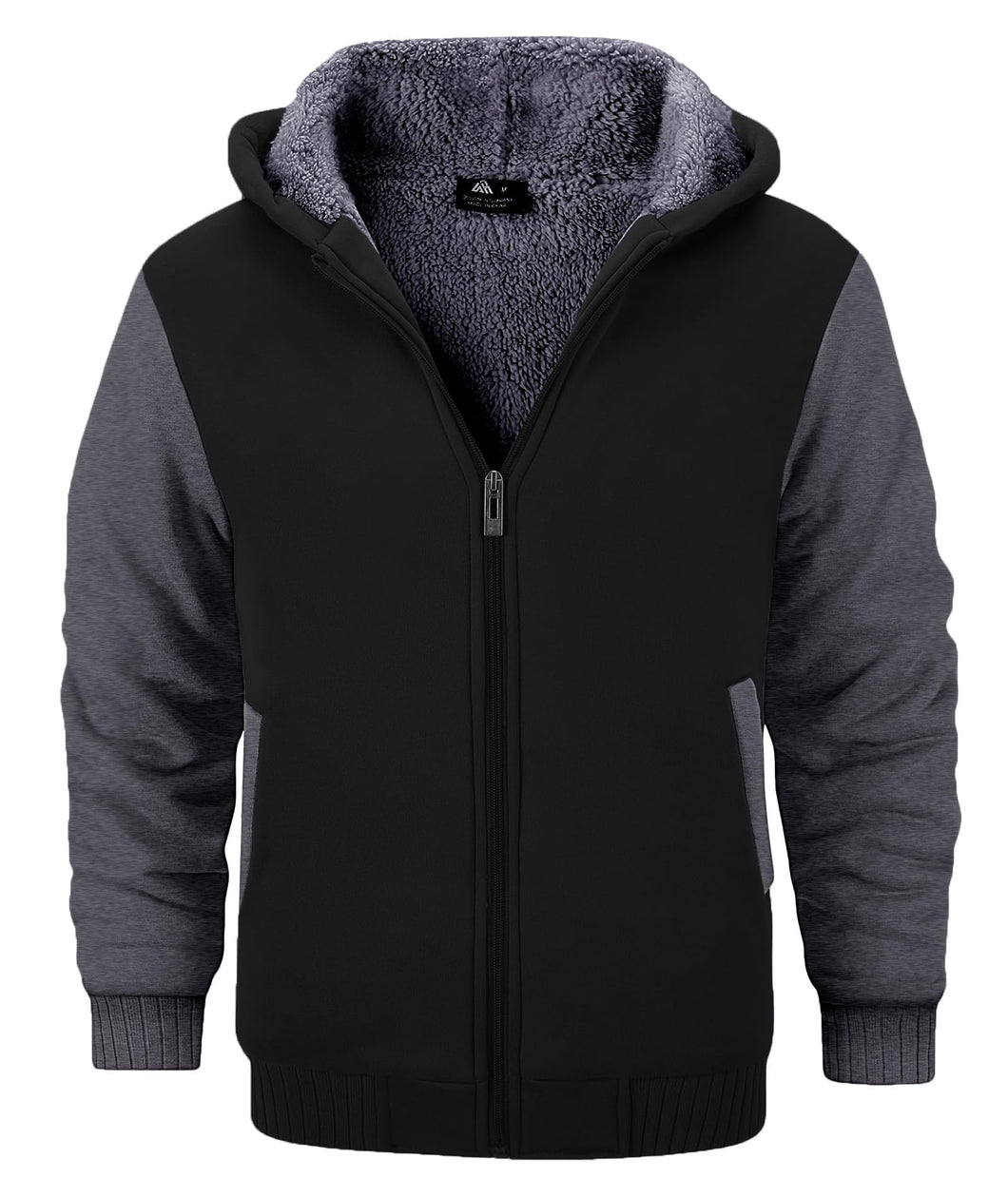 SECOOD Kids Hoodie Fleece Jacket Warm Sherpa Lined Zip Up Hooded Sweatshirt Soft Winter Coat Boys Girls School Outerwear