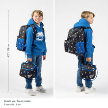 Load image into Gallery viewer, Roots Essential 3-in-1 Matching Water Resistant Kids Backpack and Lunch Bag Set with Bonus Pencil Case - Made from 100% Recycled Fabrics -22.5 litres, Ombre Blue Green
