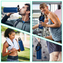 Load image into Gallery viewer, DIGJUPER Water-Bottle Insulated 40oz with Straw - Carrying Pouch &amp; Paracord Handle, Leakproof Thermo Metal Bottle Keep Cold 48H Hot 24H, Sport Canteen Stainless Steel Water Bottle for Indoor
