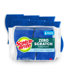 Load image into Gallery viewer, Scotch-Brite Zero Scratch Scrub Sponge, 6 Kitchen Sponges for Cleaning Around the Home, Bathroom &amp; More, Scratch-free Dish Scrubber, Multi-surface Safe, Best for Nonstick Pots and Pans
