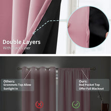 Load image into Gallery viewer, BGment Pink Blackout Curtains for Girls Room 2 Panels Set, Kids Curtains for Baby Nursery Bedroom 63 Inch Length Thermal Insulated Soundproof Full Room Darkening Toddler Room, Each Panel 52 Inch Wide
