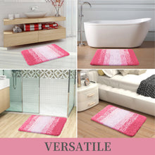 Load image into Gallery viewer, OLANLY Luxury Microfiber Bath Mat, Extra Soft and Absorbent Bathroom Mat, Non-Slip Plush Shaggy Bathroom Rug, Machine Wash Dry, Bath Rugs for Bathroom Floor, Tub and Shower, 16x24, Pink
