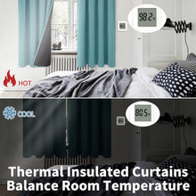 Load image into Gallery viewer, BGment Thermal Insulated 100% Blackout Curtains for Bedroom with Black Liner, Double Layer Full Room Darkening Noise Reducing Rod Pocket Curtain (52 x 63 Inch, Sea Teal, 2 Panels)
