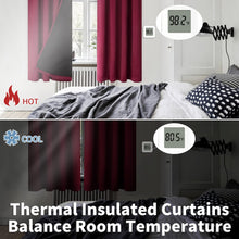 Load image into Gallery viewer, BGment Christmas Red 100% Blackout Curtains for Bedroom, Thermal Insulated Full Room Darkening Noise Reducing Thick Rod Pocket Curtains, 52 x 63 Inch, 2 Panels
