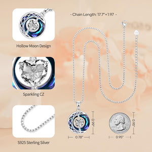LIANYU Necklace for Women Sapphire Necklace Gifts for Wife Christmas Birthday Valentine Anniversary-Apr