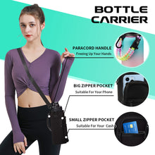 Load image into Gallery viewer, 40oz Insulated Water Bottles with Straw and Paracord Handle, Metal Flask Bottle Keep Cold for Cold-48H Hot-24H, Double Vacuum Travel Thermo Mug with Carrying Pouch for Sports Hiking Cycling Running
