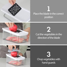 Load image into Gallery viewer, Cambom Mandoline Slicer Vegetable Slicer With 2 L Container for Potatoes, Tomatoes, Cucumbers, Carrots With 10 Blades White

