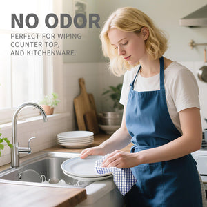 Oeleky 100% Cotton Kitchen Dish Cloths for Washing Dishes, 12x12 Inches Dish Rags, Absorbent Kitchen Cloths Pack of 8, Quick Drying Cleaning Cloths