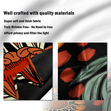 Load image into Gallery viewer, Tyrot 100% Blackout Black Boho Floral Curtains for Living Room 84 inch Long 2 Panels Farmhouse Mid Century Black Out Curtains for Bedroom Grommet Thermal Insulated Room Darkening Window Drapes,52Wx84L
