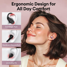 Load image into Gallery viewer, PAXA Clip On Open Ear Earbuds Wireless Bluetooth 5.4, Clip On Earbuds with LCD Touchscreen, Lightweight Comfort Open Ear Headphones for Sports, Fitness, and Workouts, Rose Gold M100
