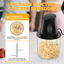 Load image into Gallery viewer, TURNRISE Electric Chicken Shredder Tool: 250W Multifunctional Press-to-Operate Meat Shredder Tool with Large Capacity - Meat Grinder for Chicken Breast, Meats, Fruits, Vegetables, Nuts (Black)

