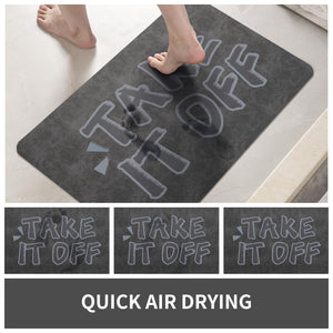 MontVoo Bath Mat Rug for Bathroom-Cute Darkgrey Letter Bathroom Mat Bathroom Rug Non Slip Absorbent Quick Dry Bathmat Shower Mats in Front of Bathtub Sink Washroom Mat Darkgrey 40x60CM