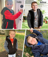 Load image into Gallery viewer, SECOOD Kids Hoodie Fleece Jacket Warm Sherpa Lined Zip Up Hooded Sweatshirt Soft Winter Coat Boys Girls School Outerwear D Red
