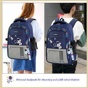 MITOWERMI Astronaut-space Backpack for Boys-Girls Elementary Middle School Bags for Girls Kids Bookbag, Astronaut Green+blue