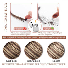 Load image into Gallery viewer, Clip in Hair Extension Real Human Hair Balayage Clip in Extensions for Women 80g/5pcs Balayage Chocolate Brown to Caramel Blonde Human Hair Extensions Clip ins 14 Inch Gift
