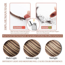 Load image into Gallery viewer, Straight Clip in Hair Extensions #4/4/27 Human Hair Clip in Extensions Remy Human Hair Extensions 22 Inch 5pcs 80g Balayage Chocolate Brown to Caramel Blonde Real Hair Clip ins for Women
