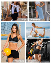 Load image into Gallery viewer, Runhit No Front Seam Biker Shorts for Women - 3&#39;&#39; High Waisted Workout Gym Yoga Volleyball Spandex Booty Shorts with Tummy Control Black Medium
