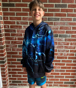 Ahegao Boy's Hoodies Blue Strips Sweatshirt for Kids Size 6-8 Years Casual Hooded Pullover Boys Black Sports Sweater with Pockets