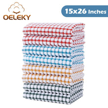 Load image into Gallery viewer, Oeleky Dish Towels for Kitchen, Cotton Kitchen Towels for Drying Dishes Pack of 8 (Multi B, 15X26 inches)
