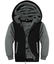 Load image into Gallery viewer, SECOOD Kids Hoodie Fleece Jacket Warm Sherpa Lined Zip Up Hooded Sweatshirt Soft Winter Coat Boys Girls School Outerwear
