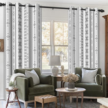 Load image into Gallery viewer, Xiazhilaio 52x63 Inch Blackout Curtains with Black &amp; Gray Geometric Boho Pattern, Scandinavian Modern Minimalist Style Room Darkening Drapes for Bedroom Living Room Window Treatments, 2 Panels

