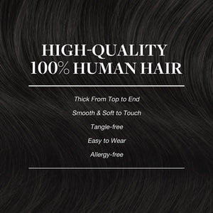 GOO GOO Clip in Hair Extensions Human Hair, 14inch 120g 7Pcs, #1B Natural black, Hair extensions for women, Human Hair Extensions Clip in