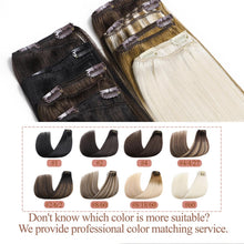 Load image into Gallery viewer, Platinum Blonde Human Hair Clip in Extensions 20 Inch Clip in Hair Extensions Real Human Hair #60 Remy Hair Extensions for Women Easy to Install 5pcs 80g/2.82oz
