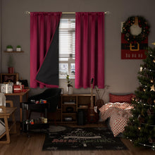 Load image into Gallery viewer, BGment Christmas Red 100% Blackout Curtains for Bedroom, Thermal Insulated Full Room Darkening Noise Reducing Thick Rod Pocket Curtains, 52 x 63 Inch, 2 Panels
