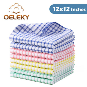 Oeleky Dish Cloths for Kitchen Washing Dishes, Super Absorbent Dish Rags, Cotton Kitchen Dish Towels Pack of 8, 12x12 Inches
