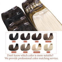 Load image into Gallery viewer, Black Clip in Hair Extension Real Human Hair 20 Inch Remy Hair Extensions Clip ins Real Human Hair for Women 80g/5pcs Straight Human Hair Extensions Double Weft
