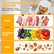 Load image into Gallery viewer, TURNRISE Electric Chicken Shredder Tool: 250W Multifunctional Press-to-Operate Meat Shredder Tool with Large Capacity - Meat Grinder for Chicken Breast, Meats, Fruits, Vegetables, Nuts (White)

