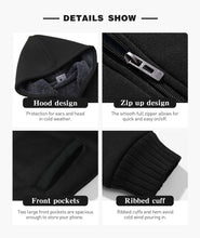 Load image into Gallery viewer, SECOOD Kids Hoodie Fleece Jacket Warm Sherpa Lined Zip Up Hooded Sweatshirt Soft Winter Coat Boys Girls School Outerwear A Black
